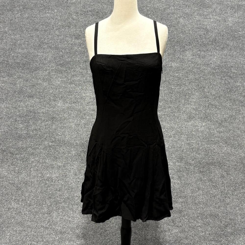 Polo Ralph Lauren Dress Womens 10 Black Square Neck Slip Fit Flare Party LBD